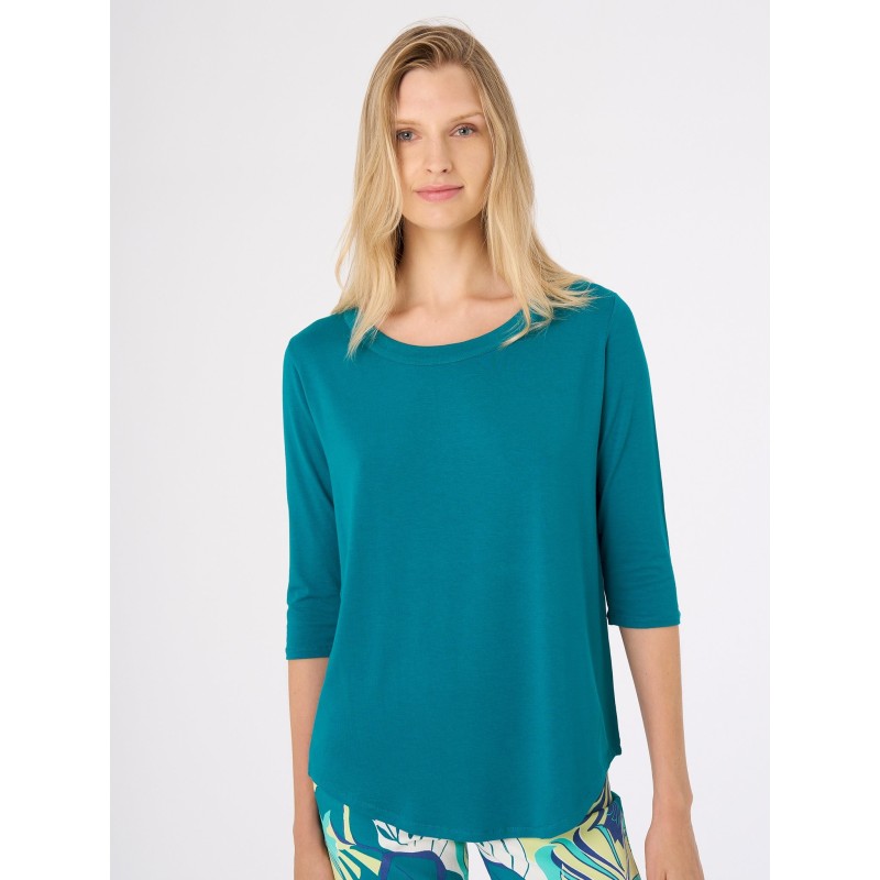 ☀️ T-shirt jersey di viscosa manica 3/4