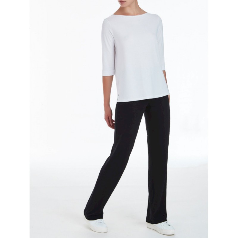 ☀️ Casacca in viscosa manica 3/4 scollo a barchetta e spacchi laterali_D443TW