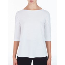 ☀️ Casacca in viscosa manica 3/4 scollo a barchetta e spacchi laterali_D443TW