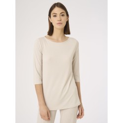 ☀️ Casacca in viscosa manica 3/4 scollo a barchetta e spacchi laterali_D443TW