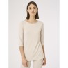 ☀️ Casacca in viscosa manica 3/4 scollo a barchetta e spacchi laterali_D443TW