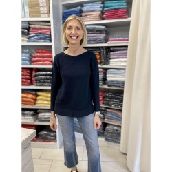 ☀️ Maglioncino girocollo lavorato a costina con spacchi