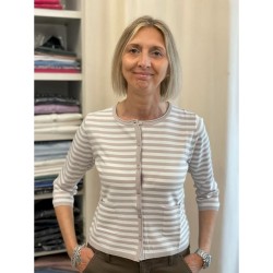 ☀️ Cardigan corto a righe con taschine