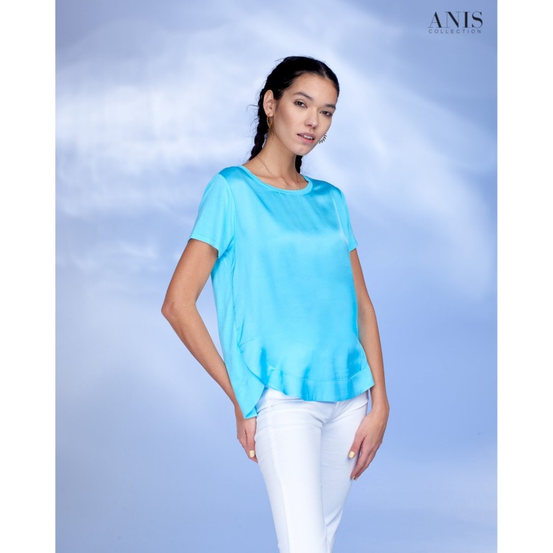 ☀️ T.shirt in satin e viscosa con spacchi  sopvrapposti _2231682