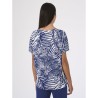 ☀️ Maglia crepe stampa foliage blu manica corta_DG88T7