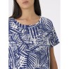 ☀️ Maglia crepe stampa foliage blu manica corta_DG88T7