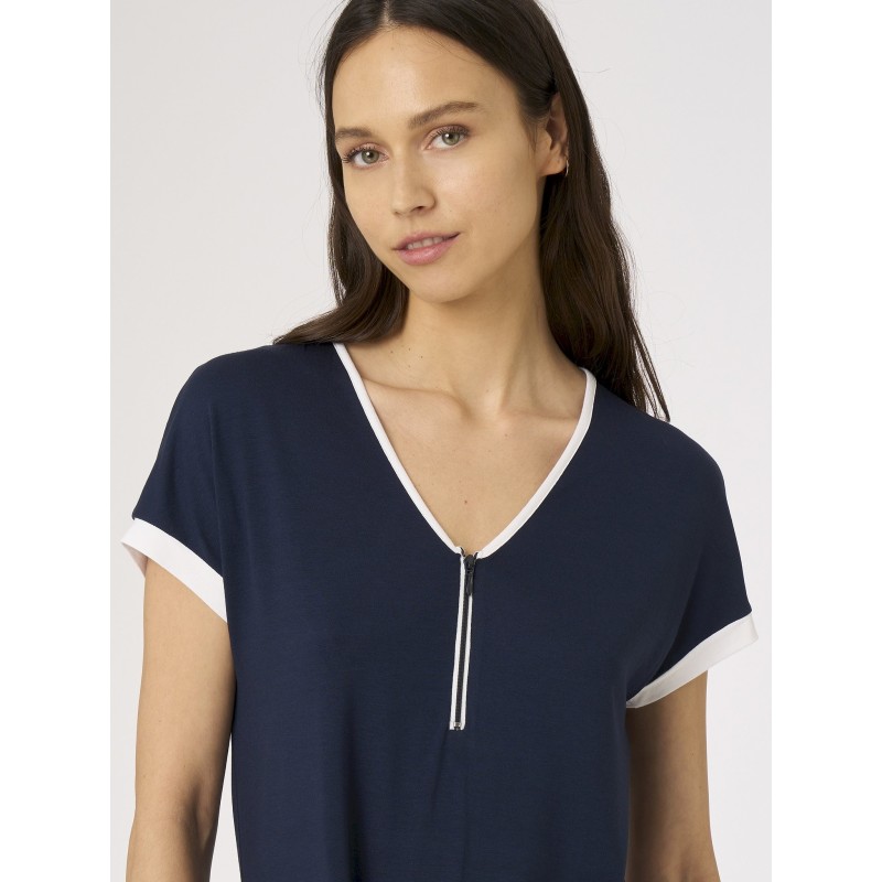 ☀️ Maglietta con zip in Viscosa Summer_DG34T7