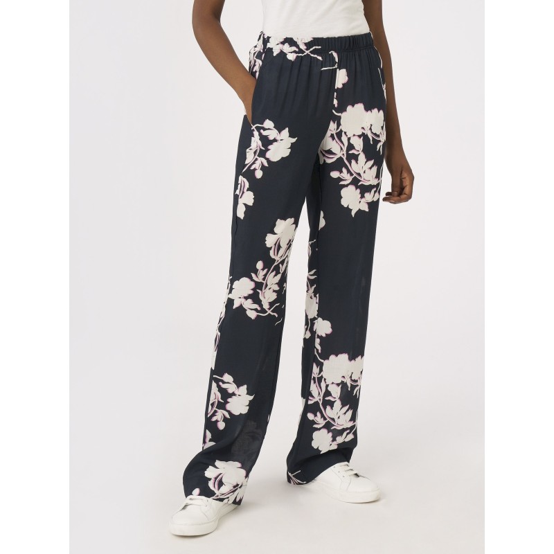 ☀️ Pantalone palazzo fantasia floreale in mussola di viscosa _ DG96PE