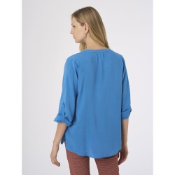 ☀️ Camicia con collo alla coreana in mussola ecoseta_DG44SI