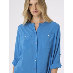 ☀️ Camicia con collo alla coreana in mussola ecoseta_DG44SI