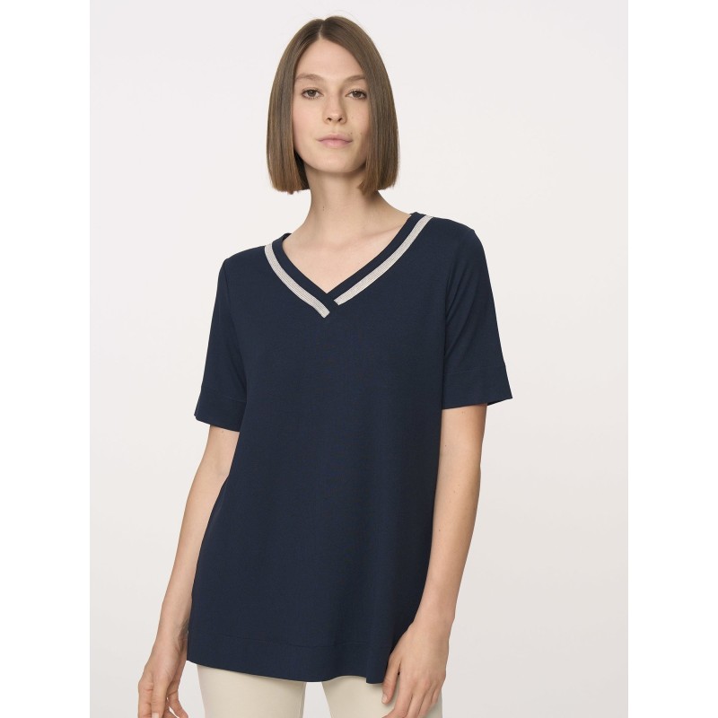 ☀️ T-shirt Scollo a V con borchiette_ DN21T8