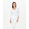 ☀️ Maglia scollo a V con manica traforata, art. A2411161