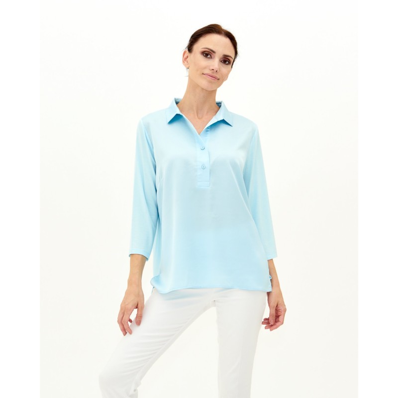 ☀️ Camicia tinta unita collo in piedi Fleur_2421237