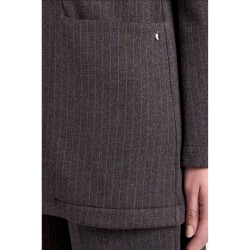 ❄️ Blazer over gessato in Eco Jacquard punto milano _DR48G9